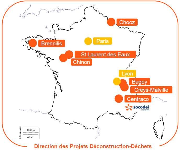 1. EDF s DECOMMISSIONNING & WASTE MANAGEMENT UNIT 450 people (Lyon/Paris), 1 incinerator and 1 melting furnace, 9 reactors with an ongoing nuclear