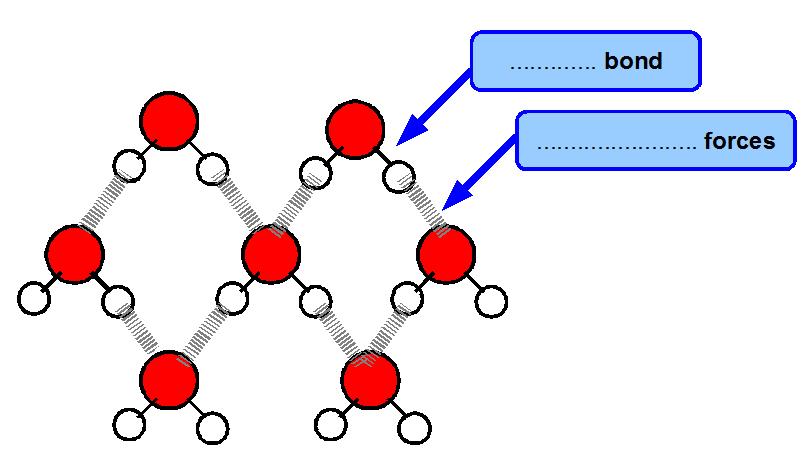 4) The figure below represents a molecular solid, in this case it is water in form of ice H 2 O (s).
