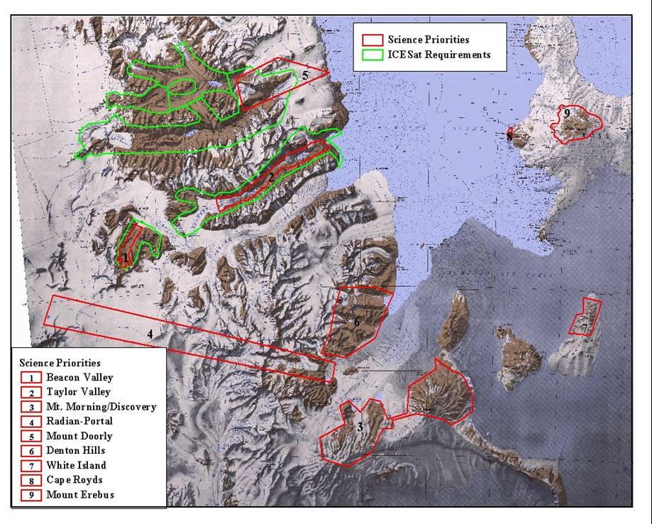 Target areas for testing geological and