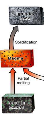 Magma Formation As magma rises, cooling begins.