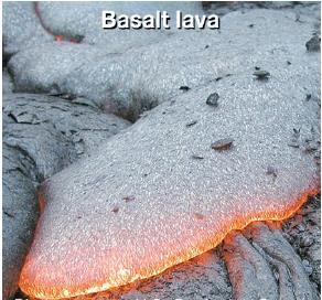 The crust cracks and another blob of basalt magma oozes out.