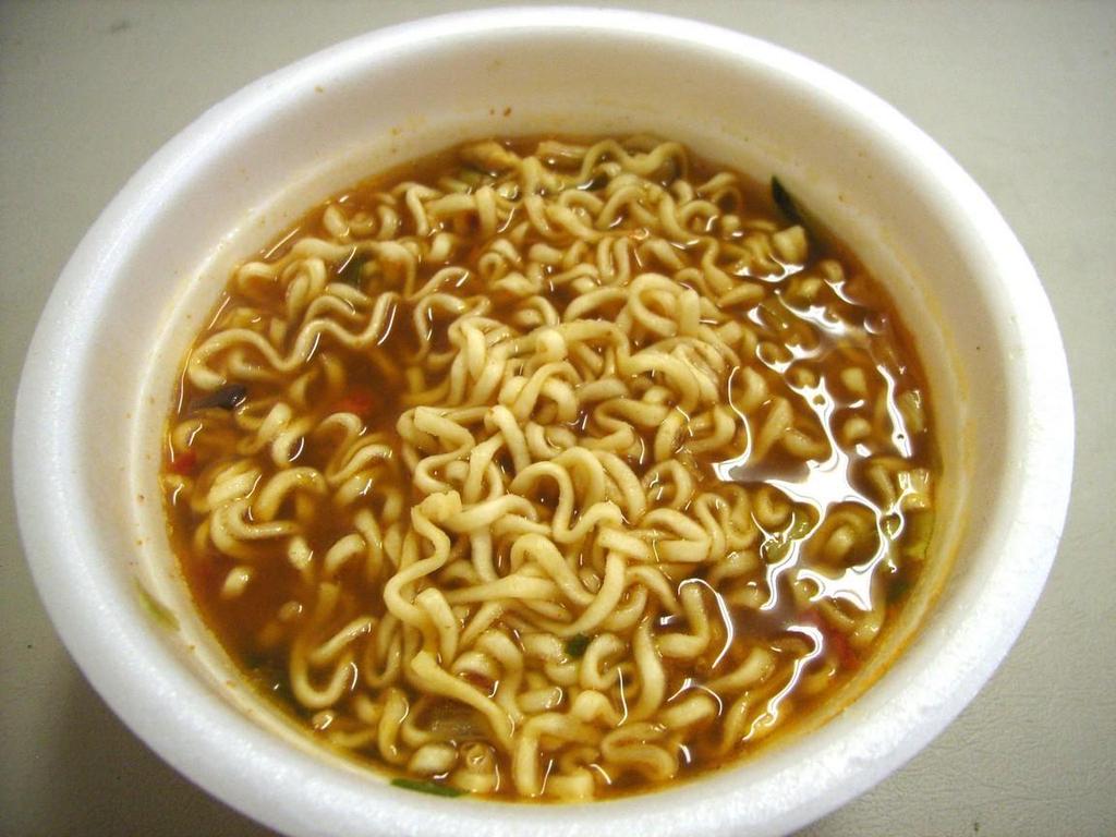 Noodles are linear, Soup is like a solvent.