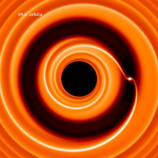 Type-II migration The outer disk region tries to accrete onto the star: if the disk is heavy enough it will push the planet towards the star The inner disk region accretes onto the star and will