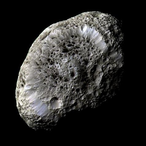 An example of an irregular satellite: A false-colour image of Saturn s moon Hyperion obtained during a fly-by of Cassini at a distance of ~60,000 km: Year of discovery 1848 Mass Dimensions 1.