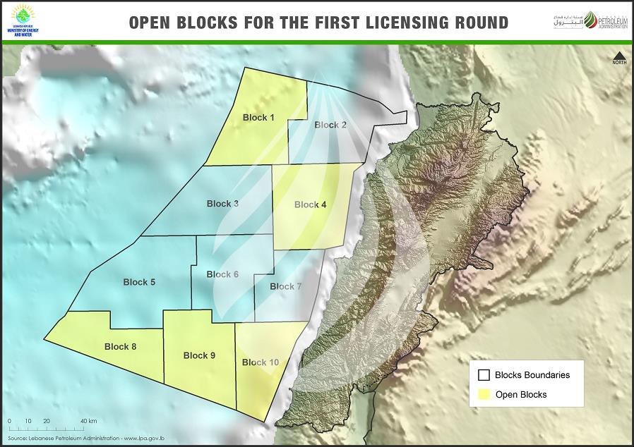 Lebanon First Licencing Round 5 Blocks offered