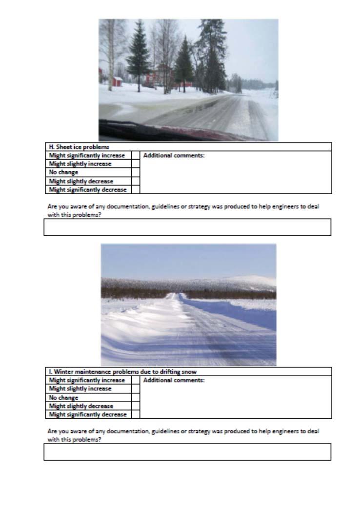 ROADEX climate change adaptation: questionnaire Contents: Introduction What are the most important changes and problems?