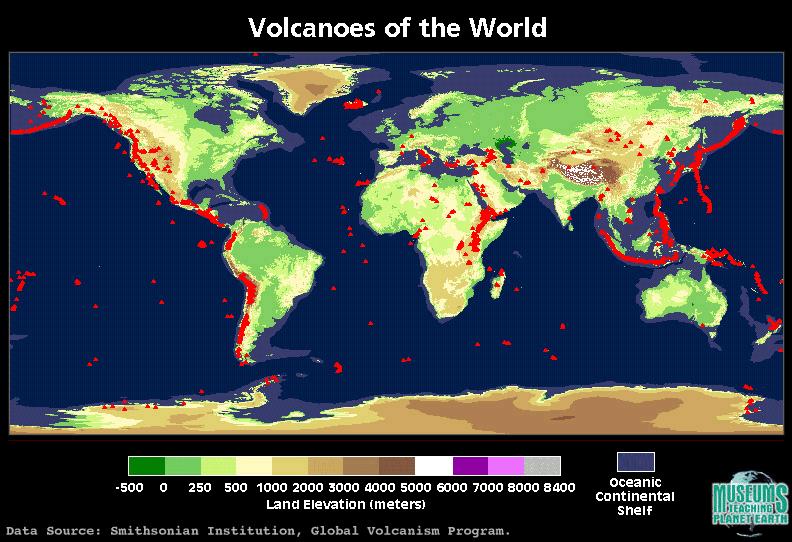 Where Volcanoes Occur 2) Convergent