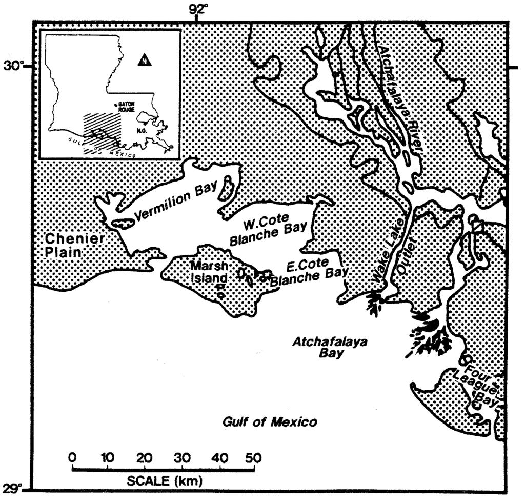 Figure 1. Atchafalaya Bay Region of Louisiana Coastal Zone.