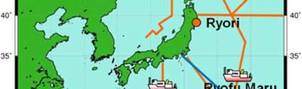 Regular monitoring routes followed by JMA research vessels and cargo aircraft are also shown. 3.1.