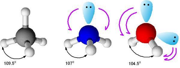 (2) The number of bonding and nonbonding groups of electrons around the central atom.
