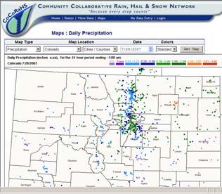 managers Spotter networks CoCoRaHS Started in Colorado, it is expanding to the