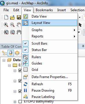 ArcMap Desktop Views: Data View: When you want to browse the geographic data on your map, choose data view.