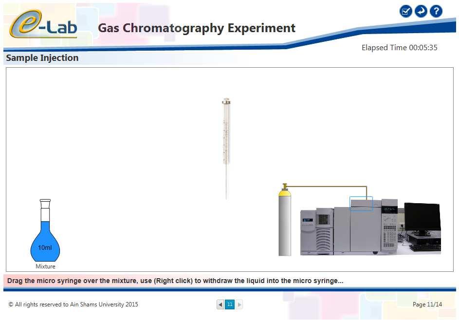 7. Each compound will be separated on GC column and will appear as a peak according to its affinity to the stationary phase, they will appear in a chromatogram where