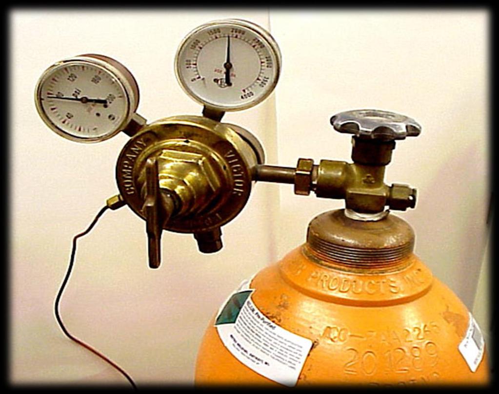 Pressure regulators: - Reduce pressure of gas - Control the