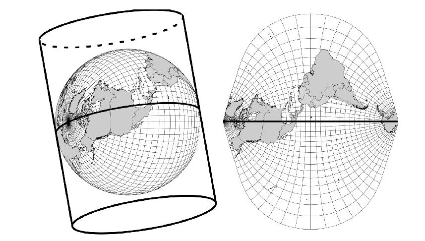 The UTM projection of the Earth s surface, w/ central
