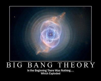 very tiny, dense singularity More on the Big Bang Theory The theory states: the universe