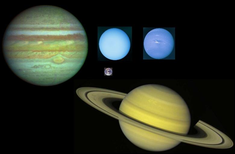 Jupiter The Jovians: Jupiter-Like Uranus Neptune Saturn Earth (for reference) Sizes