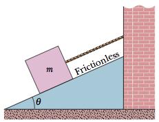 (a) What is the frictional force? (b) What is the normal force? LEVEL 3 26. (HRW 6-Q6) A block of mass m is held stationary on a ramp by the frictional force on it from the ramp.