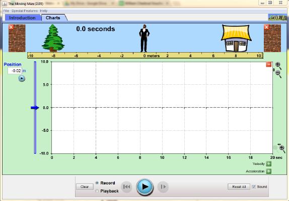 Slide 32 / 129 Graphing Motion Click on the image to the left to launch the simulation. You will need to download it to be able to use it. Click on the CHARTS tab at the top.