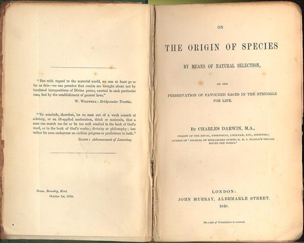 Introduction to Darwin On November 24, 1859, Charles Darwin published On the Origin of Species by Means of Natural