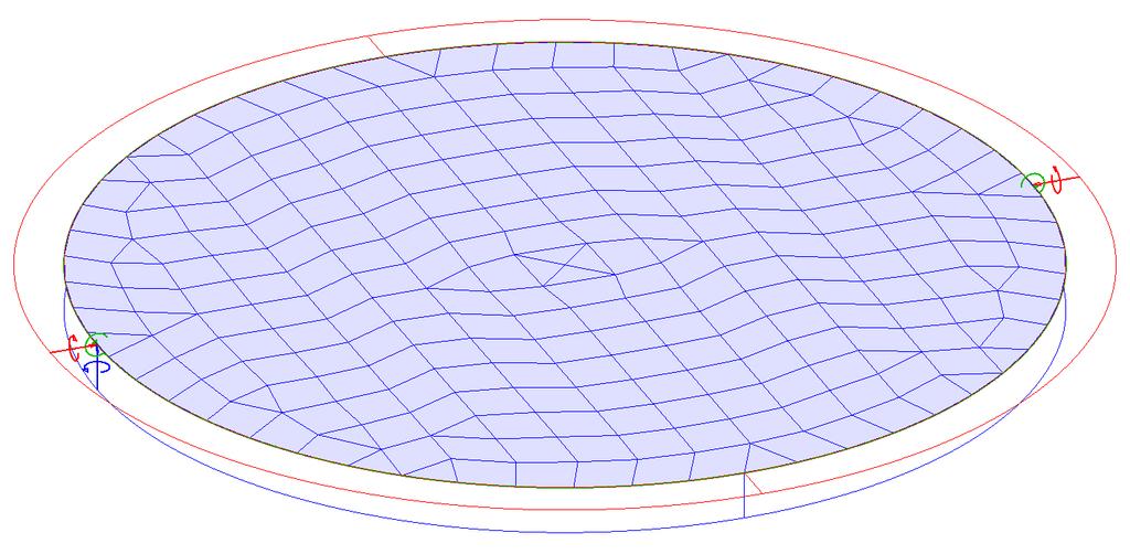 FEM-Design 6.0 4. Free vibration shapes of a clamped circular plate due to its self-weight In the next example we will analyze a circular clamped plate.