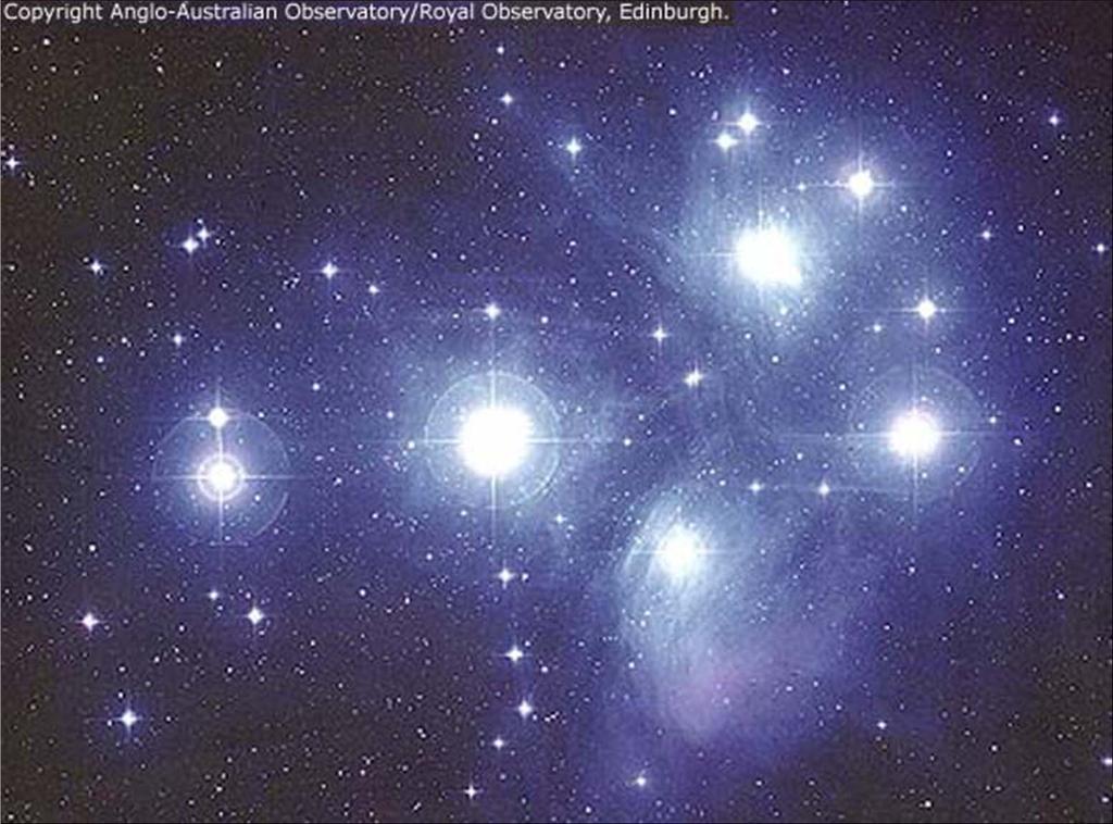REFLECTION NEBULAE Dust visible by the blue light which scatters off it Deep exposure of Pleiades