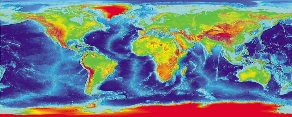 Surface Features Earth s surface: continents are high; oceans