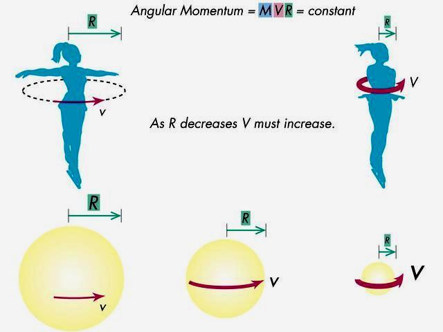 Conservation of angular momentum As the nebula collapses under its own gravity, it spins faster and