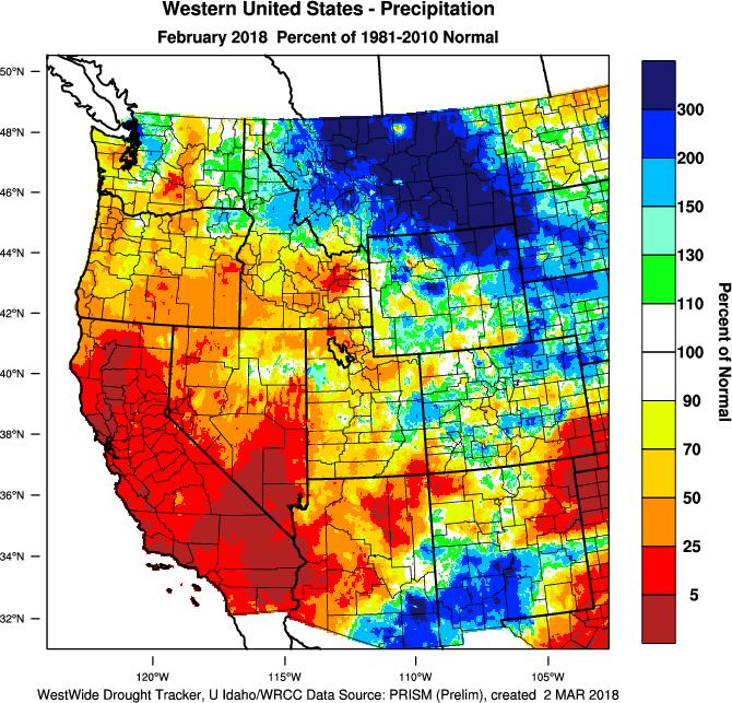 for a return of winter. Welcomed rain and snow has helped lower drought conditions but not enough to make up the dry winter so far. Cooler conditions have also slowed spring growth.