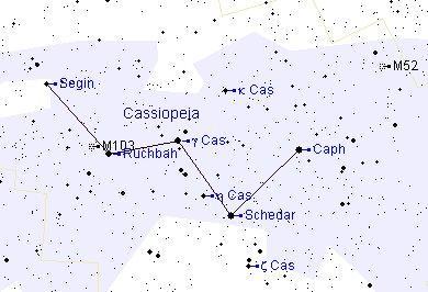NEWBURY ASTRONOMICAL SOCIETY BEGINNERS MAGAZINE - DECEMBER 2011 THE CONSTELLATION OF CASSIOPEIA Cassiopeia is one of the most recognisable constellations and is directly overhead at this time.