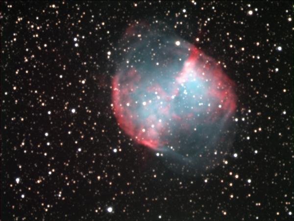 M27 Planetary Nebula Constellation Vulpecula 19 : 59.6 (h:m) +22 : 43 (deg:m) 1.25 (kly) 7.4 (mag) 8.0x5.