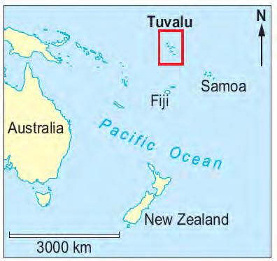 GCSE GEOGRAPHY Sample Assessment Materials 21 (c) Study the map and the information about the islands of Tuvalu. Map 4.3 The location of Tuvalu Tuvalu is a group of islands in the Pacific Ocean.