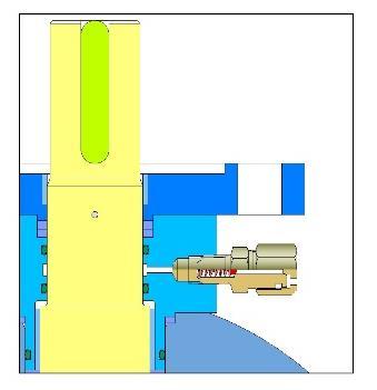 When the valve is closed, the hole is perpendicular to the ends of the valve, and flow is blocked.