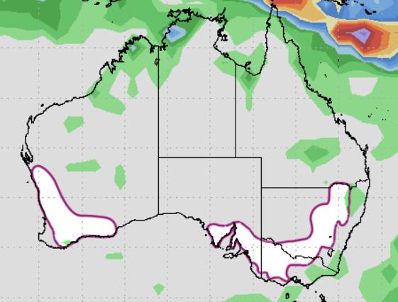 Australia Limited Showers Over the Next 10 Day Improves Harvest Conditions for the East but Wettest Areas in S. NSW Likely Remain Slow; Favorable W.