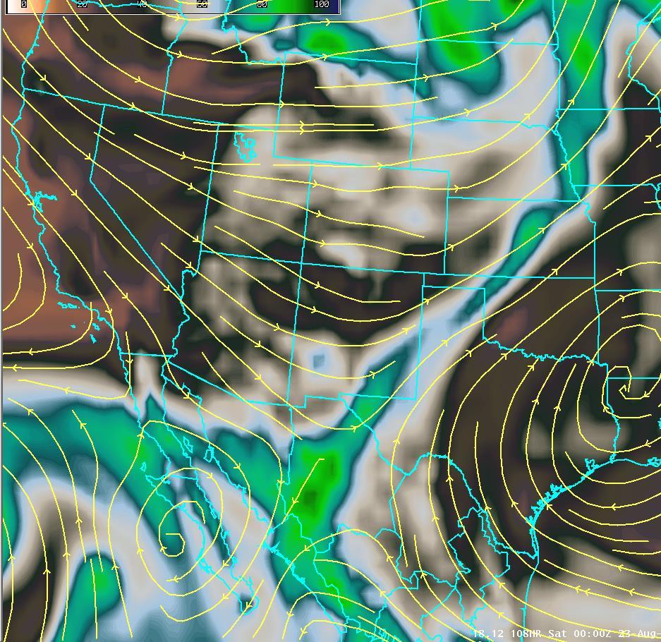 Upper Level Forecast Chart (Image is Moisture) Friday Friday: Deepest moisture looks to get directed farther east