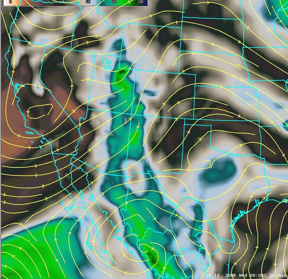 Upper Level Forecast Chart (Image is Moisture) Tuesday Tuesday: Significant pattern transition.