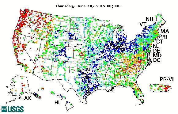 Current Streamflow High = The estimated streamflow is the highest value