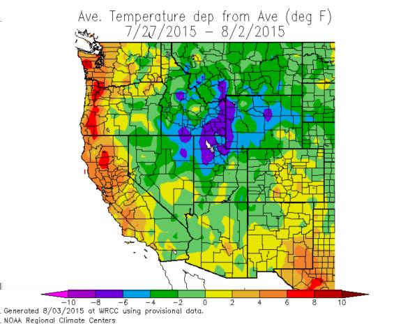 WEST Global Weather Update Dry weather again dominated most of the western dairy areas last week.