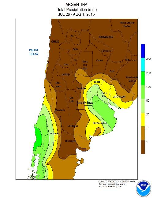 5 SOUTH AMERICA BRAZIL Dry weather dominated all of the key