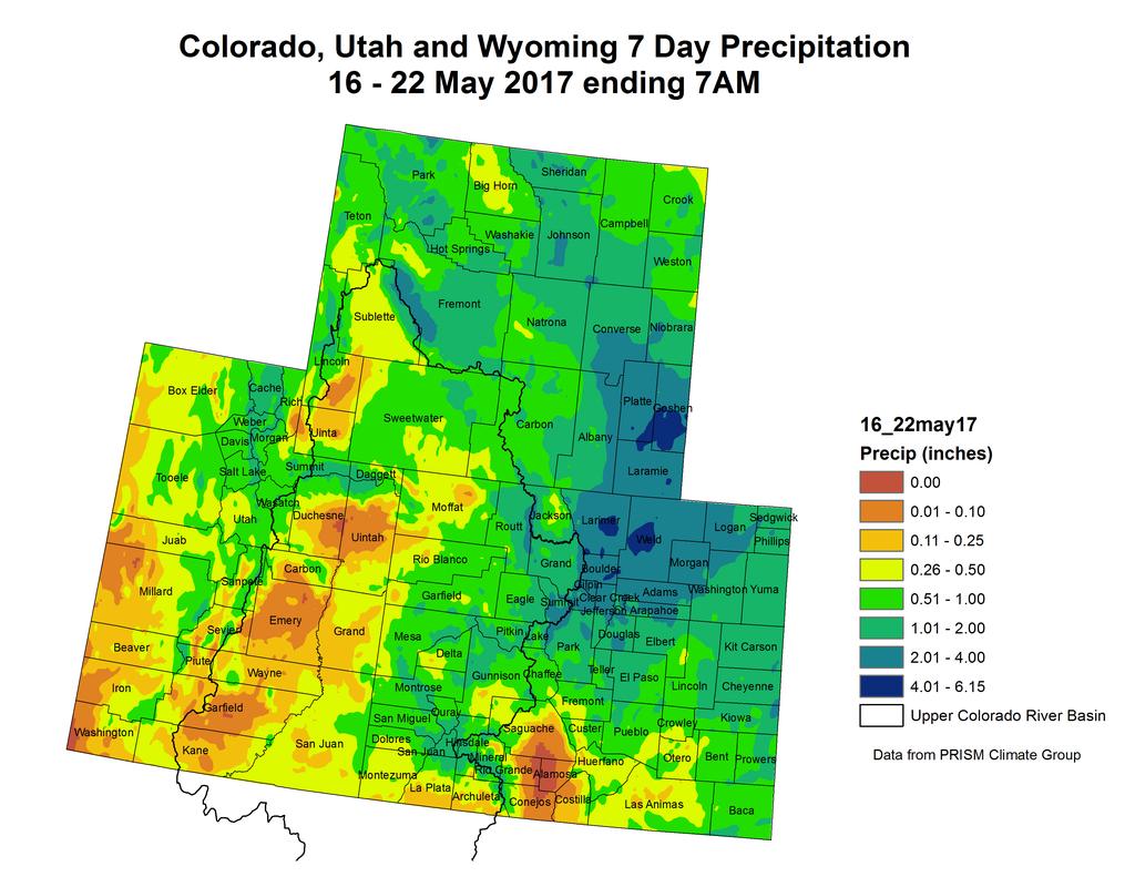 NIDIS Drought and Water Assessment NIDIS Intermountain West Drought Early Warning System May 23, 2017 Precipitation The images above use daily precipitation statistics from NWS COOP, CoCoRaHS, and