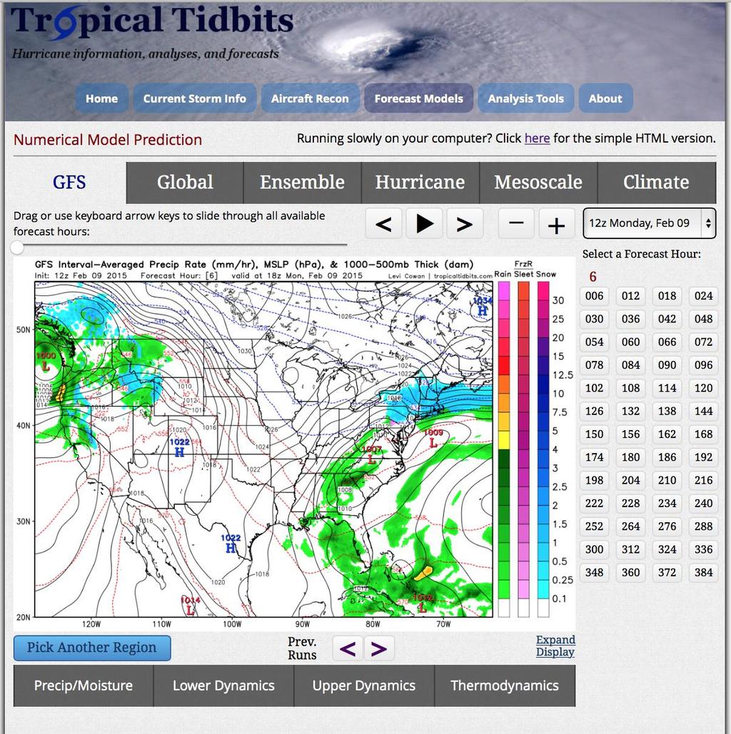 Weather Forecasting Using Numerical Weather Prediction Indicates which weather model is currently being displayed. In this case, the Global Forecasting Systems (GFS) Model.