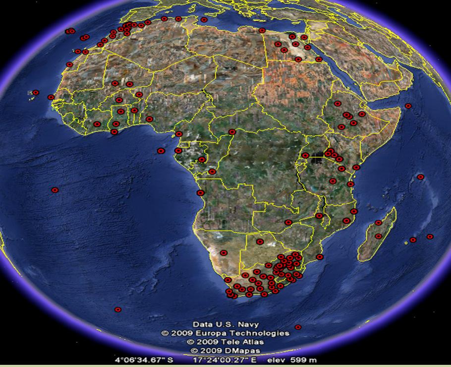 Development of Interoperability & Standards: The Common Geodetic Reference (AFREF) Network of permanent GNSS base stations (CORS) covering the whole continent At least one in every country