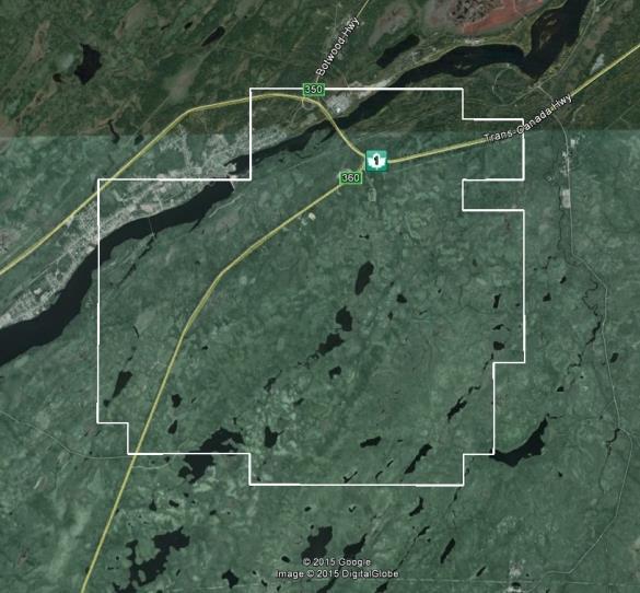 Moosehead Project > Location and Claim Status Located directly southeast of the Town of Bishop s Falls in Central NL Town of Bishop s Falls Comprises a total of 152 map-staked claims in 10 contiguous
