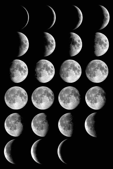 Phases of the Moon Each complete cycle of the moon takes 29.