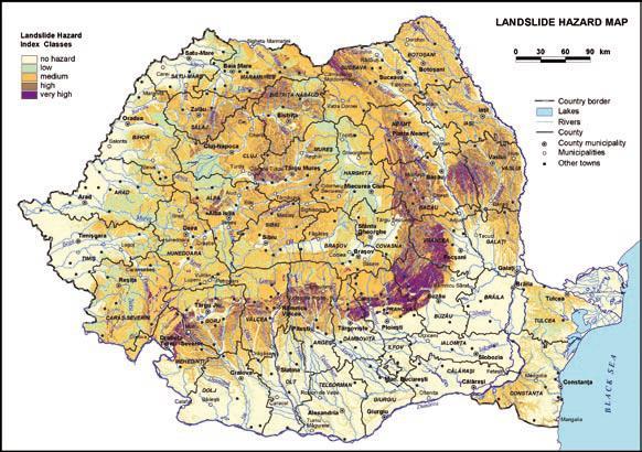 Susceptibility Classes The LSI was further classified under five hazard classes; each category based on correlation of expert judgement and existing geomorphological maps of the whole of Romania.