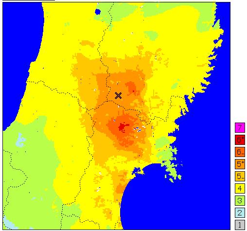 2 Depth : 8km Distribution of Seismic Intensity