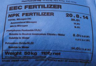 Other bags of fertilizer can have the same substances but in different percentages, such as 12-6-6, 24-5-11, or 30-10-10. The remaining percentage is filler.