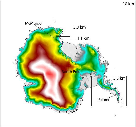 1-km domain: 60-km global / 15-km Antarctic Vertical