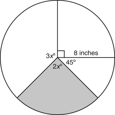 What is the approximate measure of the central angle of the slice of pizza Charles cut?