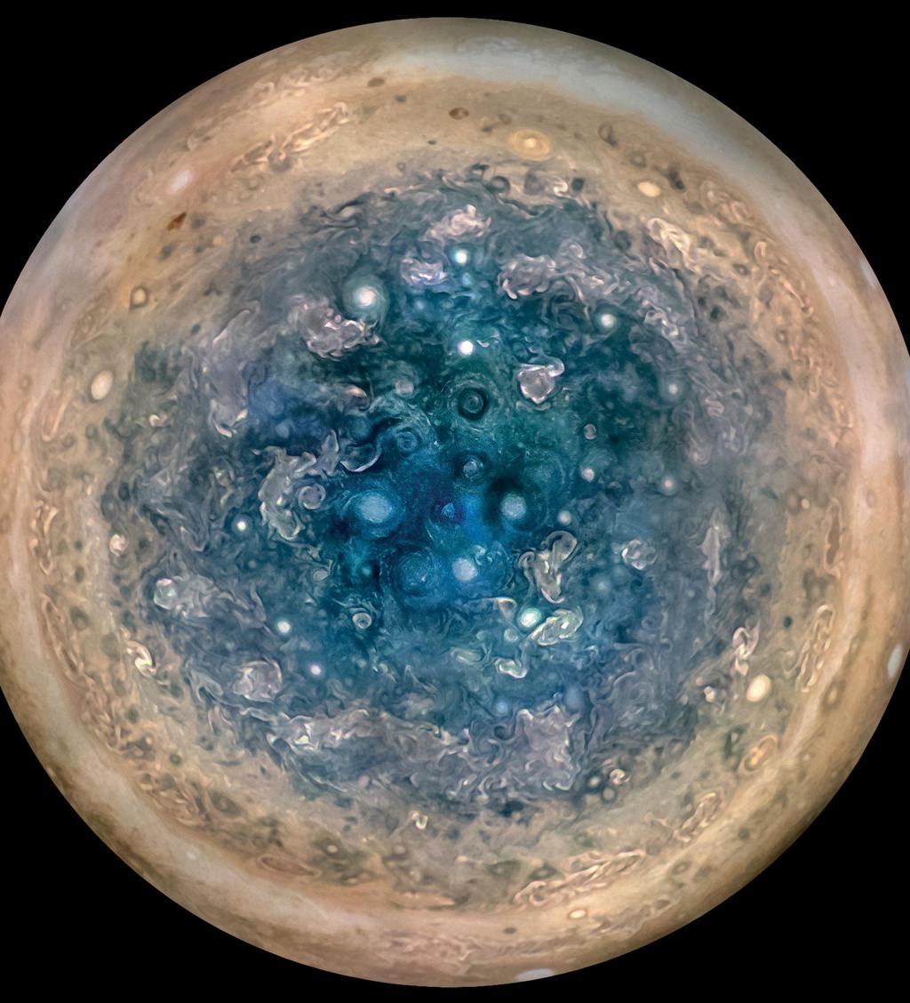 Other storms on Jupiter! Jupiter s poles are covered by constant storms!